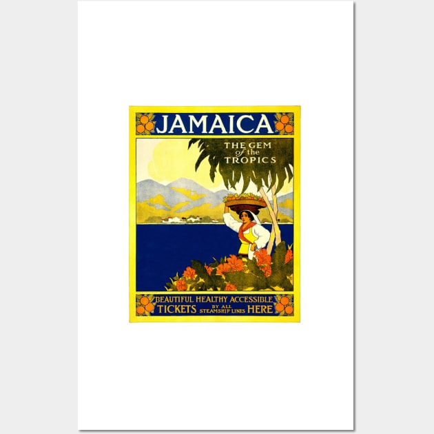 Vintage Jamaica Travel Poster Wall Art by Bugsponge